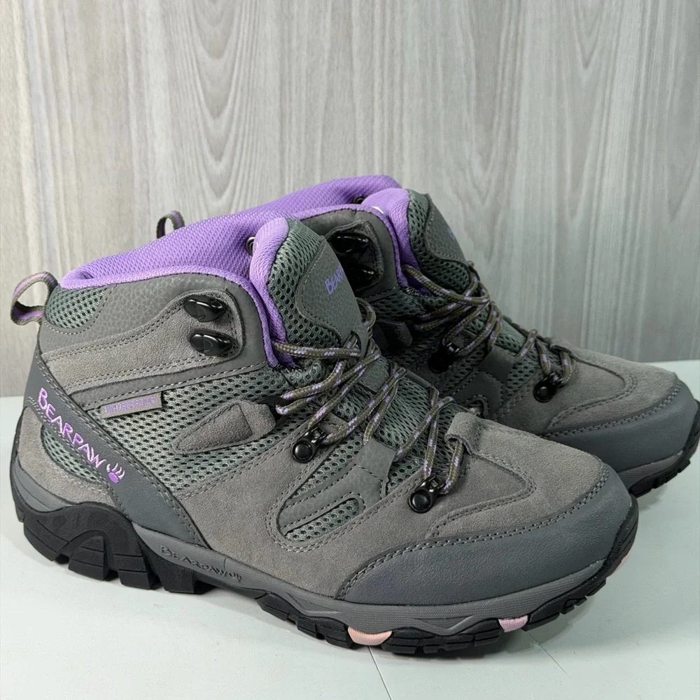 Bearpaw Corsica Women's Waterproof Hiking Winter Boots Size 10 M Gray Purple - Picture 1 of 8
